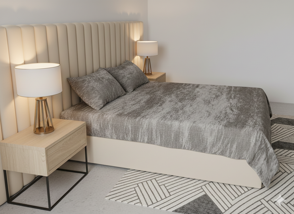 King Size Double Solid Warm Bedsheet - Grey