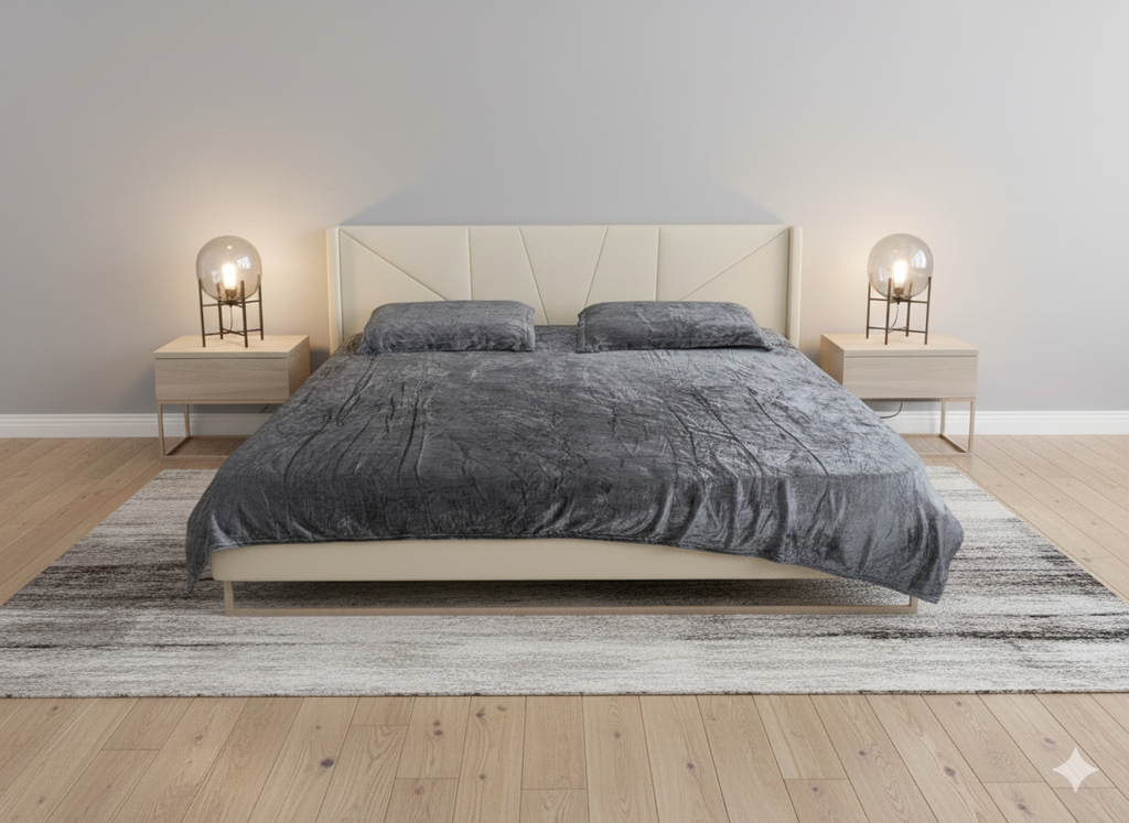 King Size Double Solid Warm Bedsheet - Charcoal