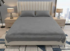 King Size Velvet Solid Warm Bedsheet - Grey