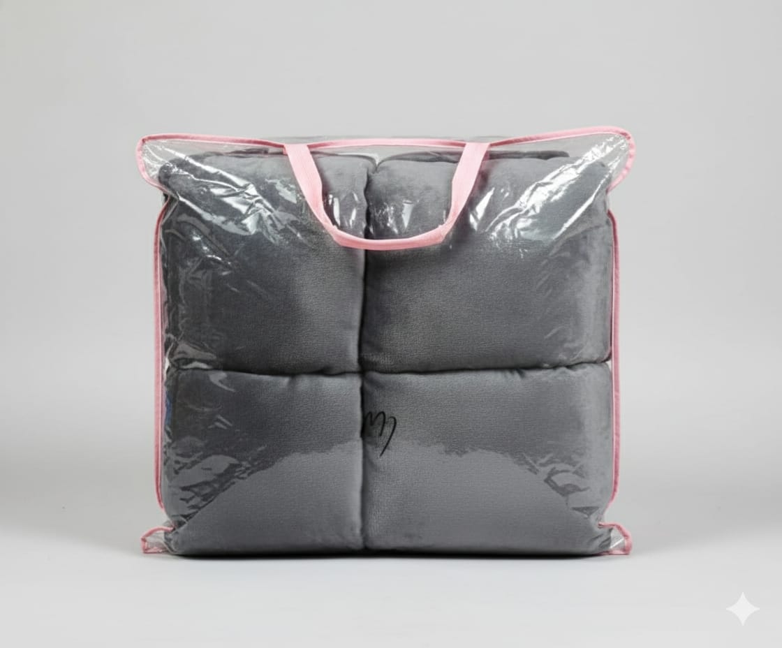 King Size Velvet Solid Warm Bedsheet - Grey