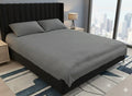 King Size Velvet Solid Warm Bedsheet - Grey