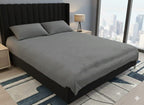 King Size Velvet Solid Warm Bedsheet - Grey