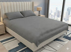 King Size Velvet Solid Warm Bedsheet - Grey