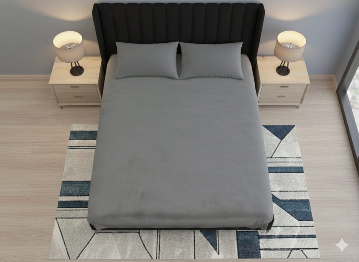 King Size Velvet Solid Warm Bedsheet - Grey