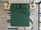 King Size Velvet Solid Warm Bedsheet - Green