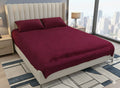 King Size Velvet Solid Warm Bedsheet - Wine