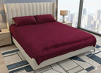 King Size Velvet Solid Warm Bedsheet - Wine