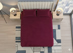 King Size Velvet Solid Warm Bedsheet - Wine