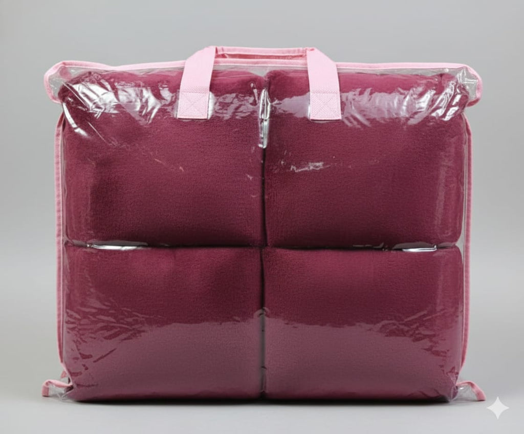 King Size Velvet Solid Warm Bedsheet - Wine