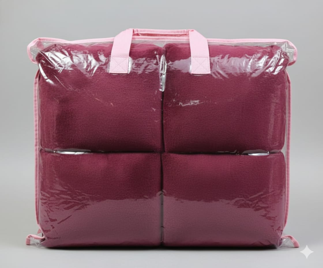 King Size Velvet Solid Warm Bedsheet - Wine