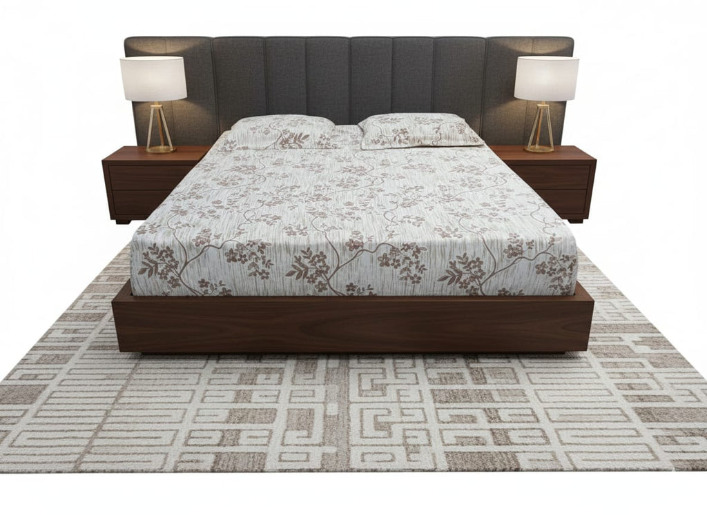 Italian Jacquard King Size Jumbo Bedsheet - Brown