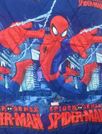 Glace Cotton Kids Single Bed 250 TC Reversible Comforter | AC Blanket | Quilt | Duvet - All Seasons Lightweight Bedding Set with Cute Patterns - Spiderman - Blue