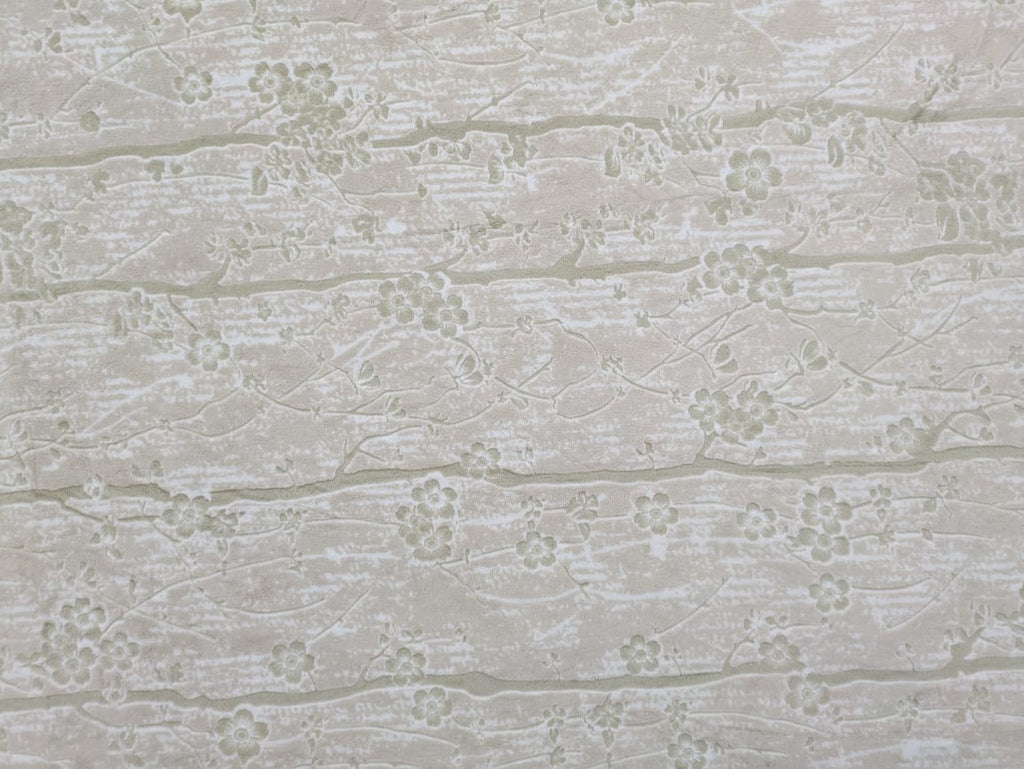 Luxury Woolen Jacquard Bedsheet, Light Pink Leaf Design, 108 x 108 Inches, Jumbo Size, 2 Pillow Covers, 2 kg Weight, Cream Colour