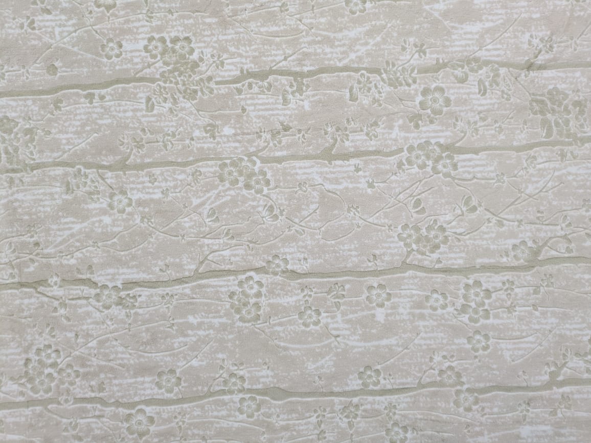 Luxury Woolen Jacquard Bedsheet, Light Pink Leaf Design, 108 x 108 Inches, Jumbo Size, 2 Pillow Covers, 2 kg Weight, Cream Colour