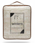 Luxury Woolen Jacquard Bedsheet, Light Pink Leaf Design, 108 x 108 Inches, Jumbo Size, 2 Pillow Covers, 2 kg Weight, Cream Colour