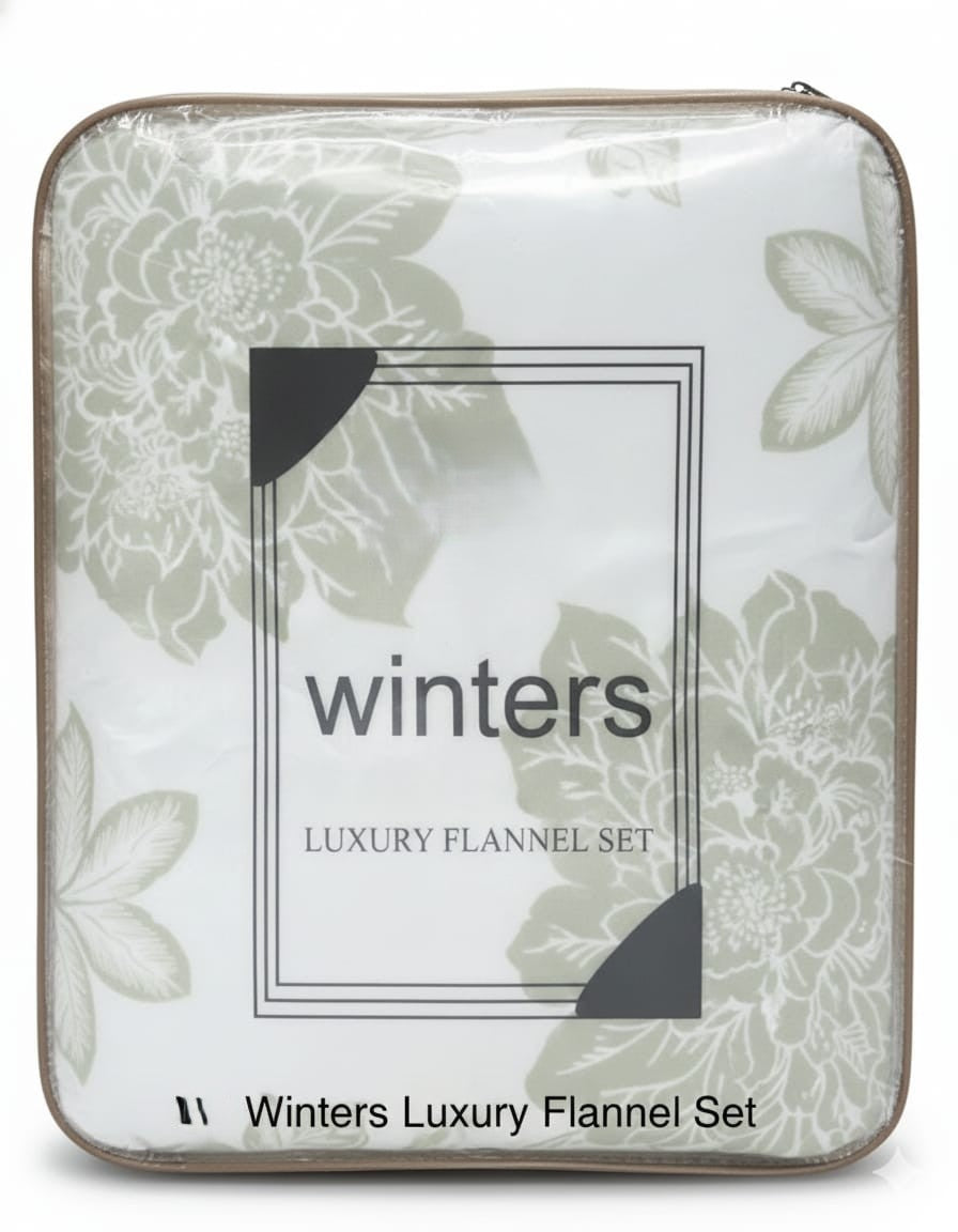 Luxury Woolen Jacquard Bedsheet, Light Green, 108 x 108 Inches, Jumbo Size, 2 Pillow Covers, 2 kg Weight