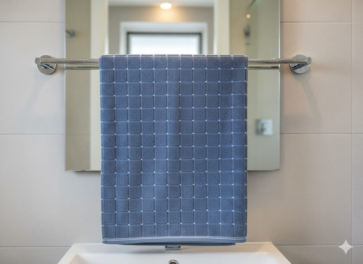 Cotton Bath Towel, Super Soft and Water Absorbent, 400 GSM, Pack of 1 (Blue)