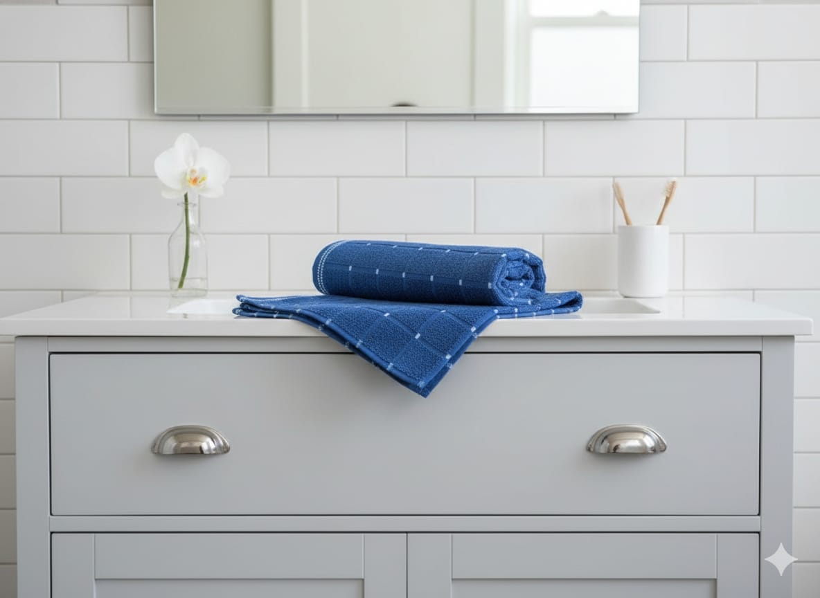 Cotton Bath Towel, Super Soft and Water Absorbent, 400 GSM, Pack of 1 (Blue)