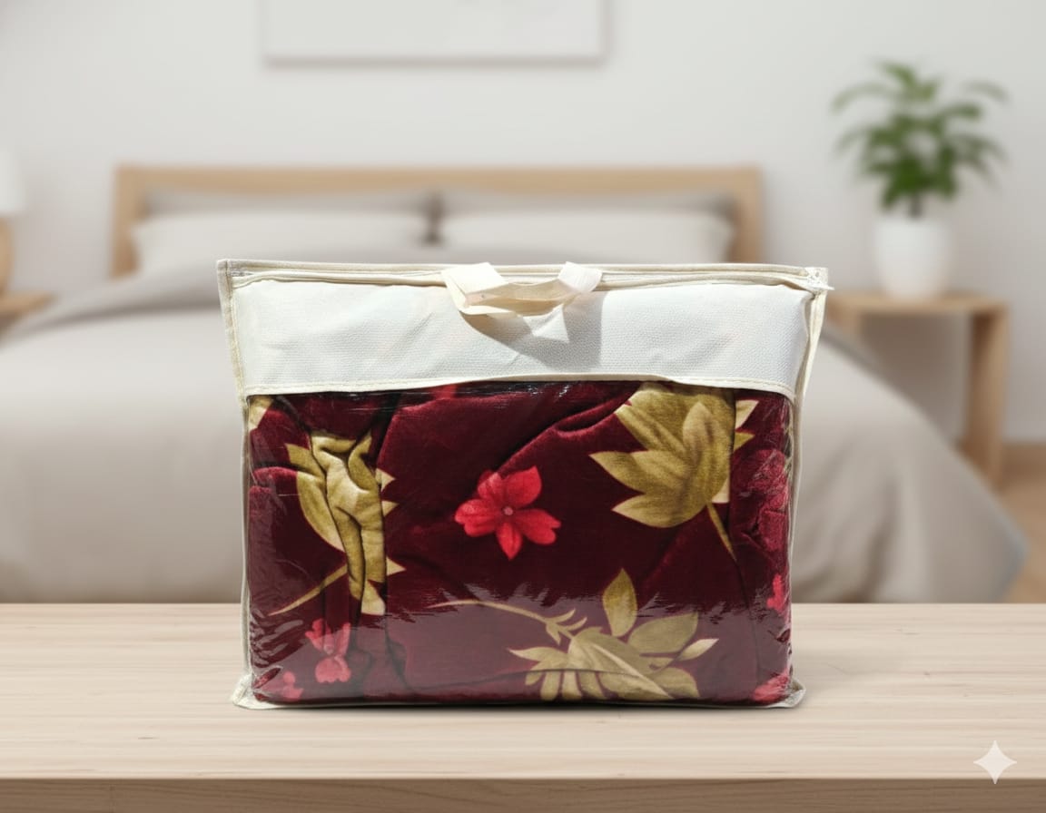 Single Velvet/Flannel Bedsheets - Maroon