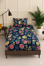 Single Velvet/Flannel Bedsheets Navy Blue
