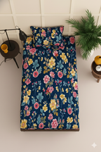 Single Velvet/Flannel Bedsheets Navy Blue