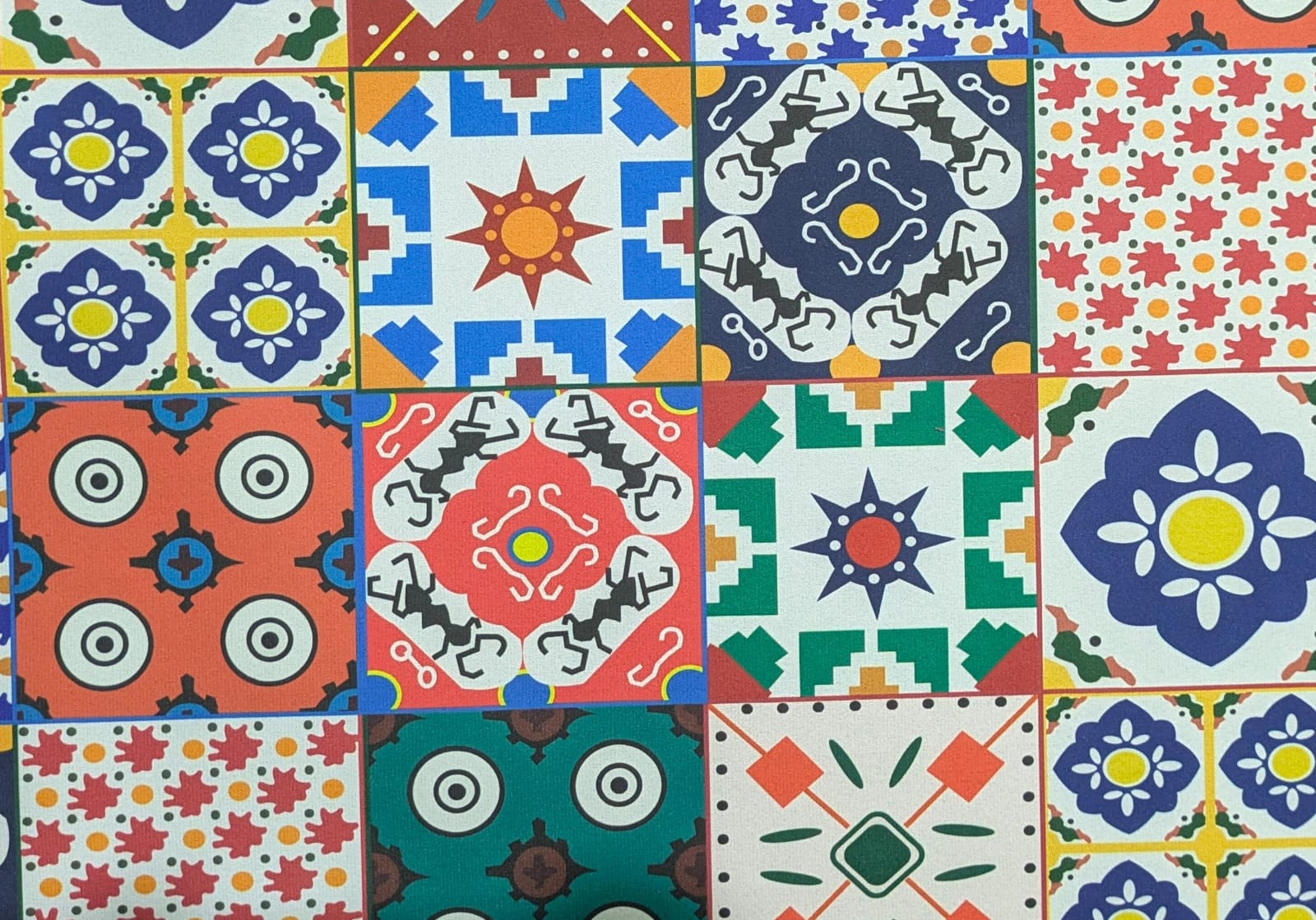 Mediterranean Mosaic Decorative Floor Mat, Colorful Tile Pattern, Anti-Skid Rubber, 26 x 16 Inches, Water Absorbing, for Bedroom, Bathroom, Front Door, Balcony (Multicolor)