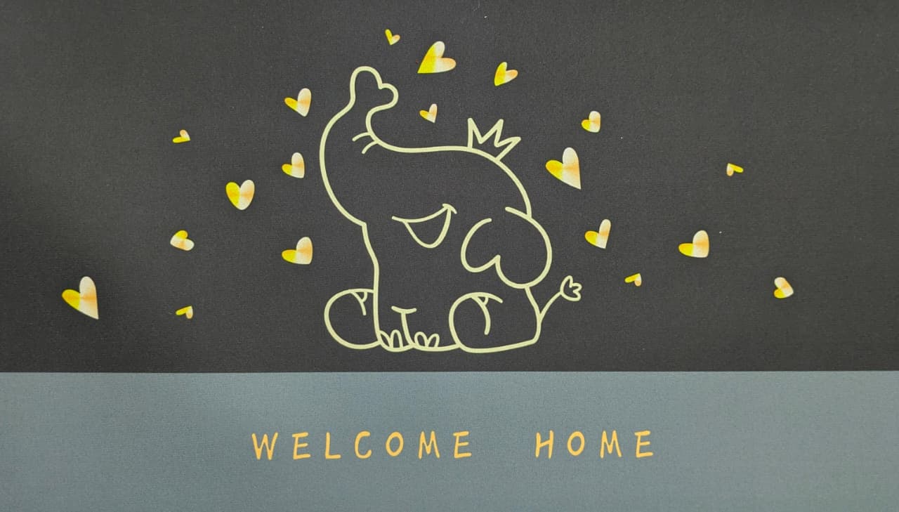 Mediterranean Mosaic Decorative Floor Mat, Colorful Tile Pattern, Anti-Skid Rubber, 26 x 16 Inches, Water Absorbing, for Bedroom, Bathroom, Front Door, Balcony (Grey & Black)