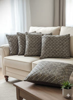 Premium Soft Fabric 20" Cushion Covers - Set of 5 - Brown