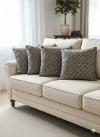 Premium Soft Fabric 20" Cushion Covers - Set of 5 - Brown