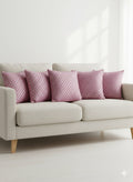Premium Soft Fabric 18" Cushion Covers - Set of 6 - Pink