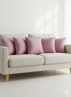 Premium Soft Fabric 18" Cushion Covers - Set of 6 - Pink