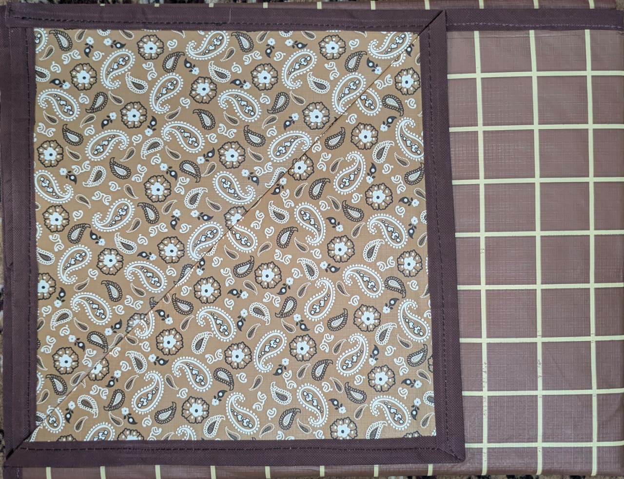 Waterproof Bed Server/Food Mat/Bedsheet Protector/Reversible in 3 Layered Heavy Material Bed Server (36 X 36 Inches)