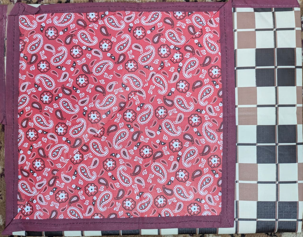 Waterproof Bed Server/Food Mat/Bedsheet Protector/Reversible in 3 Layered Heavy Material Bed Server (36 X 36 Inches) - Multicolor