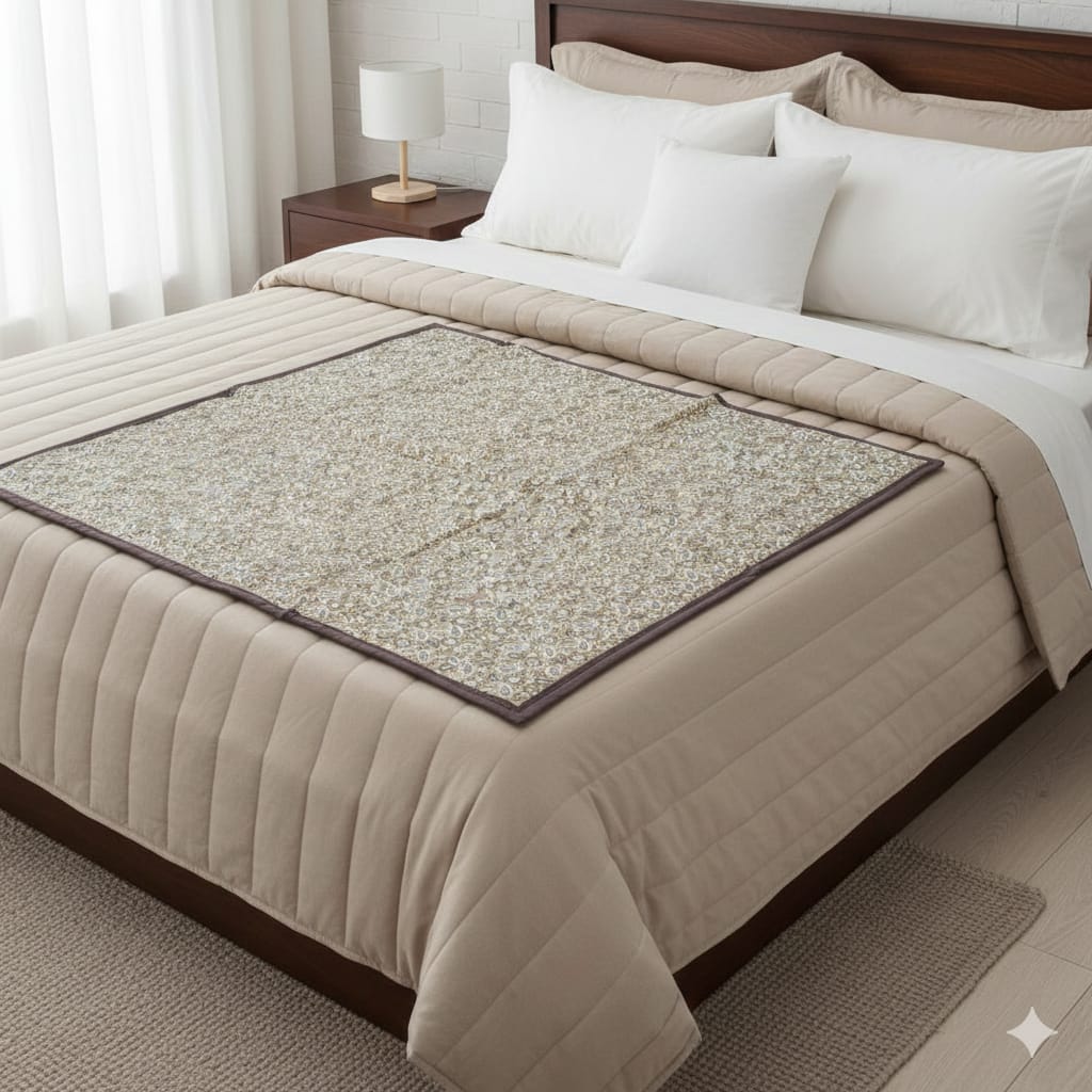 Waterproof Bed Server/Food Mat/Bedsheet Protector/Reversible in 3 Layered Heavy Material Bed Server (36 X 36 Inches) - Multicolor