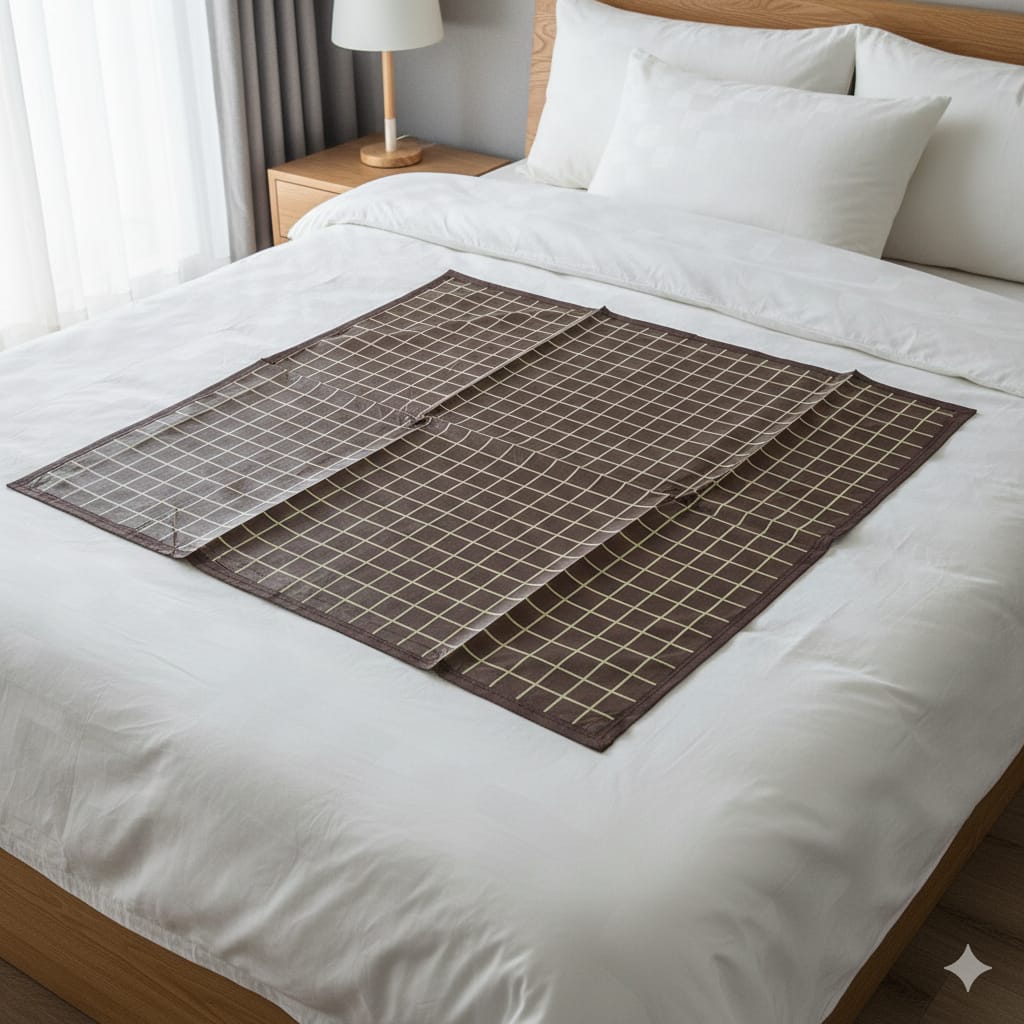Waterproof Bed Server/Food Mat/Bedsheet Protector/Reversible in 3 Layered Heavy Material Bed Server (36 X 36 Inches)